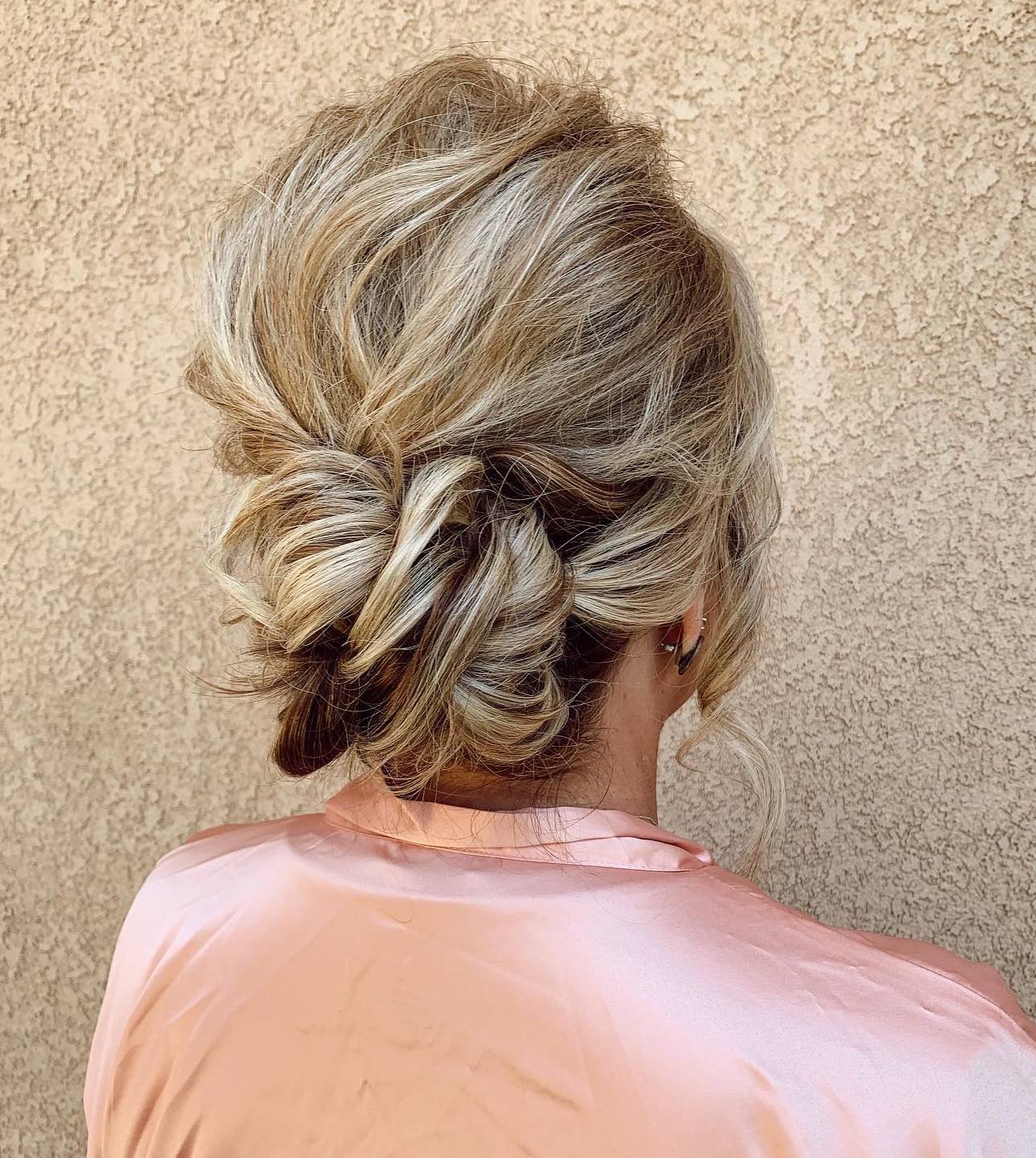 Disheveled Updo with Loopy Bun